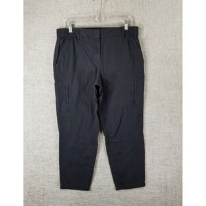 Ann Taylor LOFT Cargo Crop Pants Women's 34x24 Gray 100% Cotton Beachy